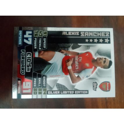 match attax 2014/15 silver limited edition card ALEXIS SANCHEZ LE2