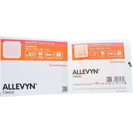 Smith and Nephew 66800270 Allevyn Gentle Border Dressing 4" X 4" - Box of 10