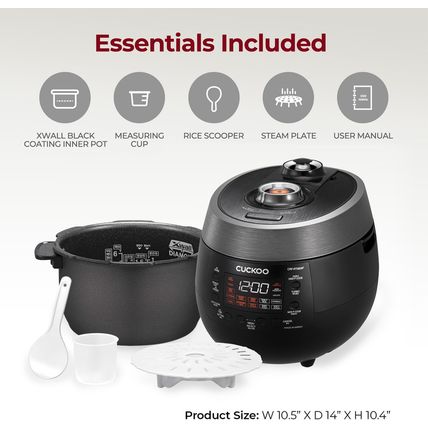 CUCKOO CRP-RT0609FB 6-Cup (Uncooked) / 12-Cup (Cooked) Twin Pressure Rice Cooker
