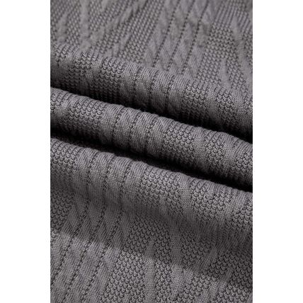 Medium Grey Solid Textured Open Front Cardigan with Pocket