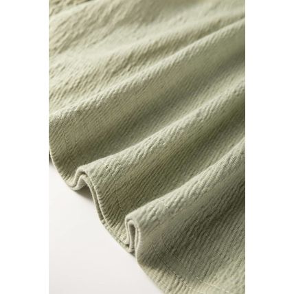 Laurel Green Textured Round Neck Half Sleeve Blouse
