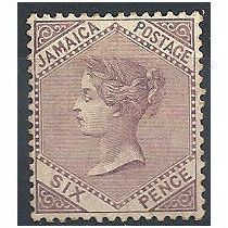 Jamaica 1909 SG52 6d Lilac Watermark Multiple Crown CA Mounted Mint.