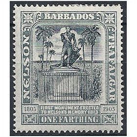 Barbados 1906 SG145 1/4d Black & Grey Nelson Mounted Mint ...