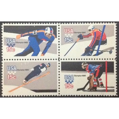 US Stamp #1795-98 mint: 15c 1980 Winter Olympics - MNH block of 4