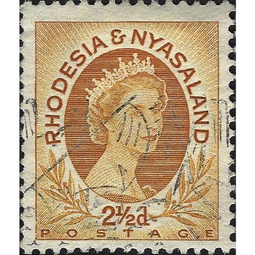 RHODESIA & NYASALAND, Queen Elizabeth II, light brown 1954, 2½d, #4