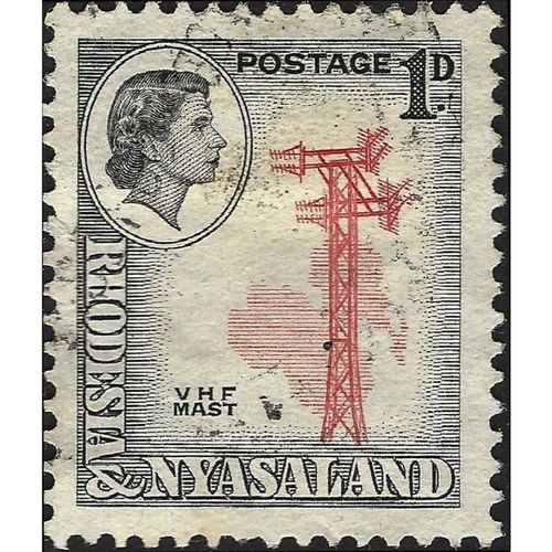 RHODESIA & NYASALAND, VHF Mast, red 1959, 1d, #4