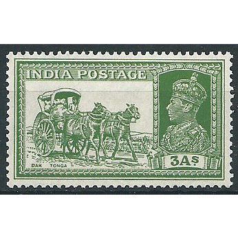 India 1937 SG253 3a Yellow-Green Mounted Mint ....