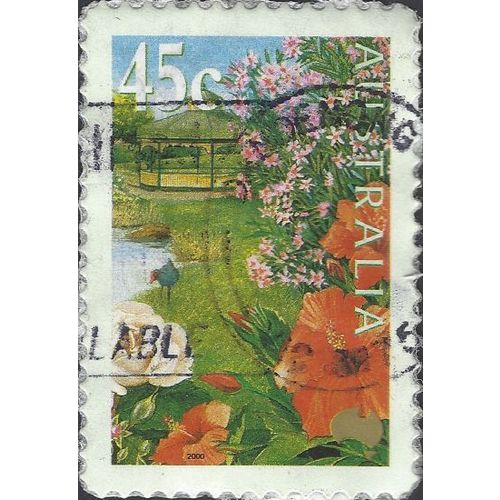AUSTRALIA, FLOWER, Gardens, Hibiscus, Oleander s/a, green 2000, 45c, #3