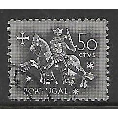 PORTUGAL 1953 50c BLACK MEDIEVAL KNIGHT SG 1082 FINE USED#3