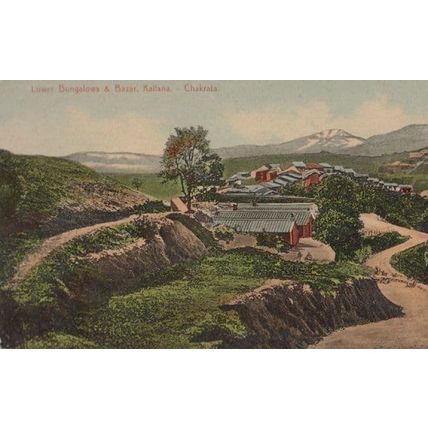 Lower Bungalows Chakrata Kailana Antique Indian Postcard