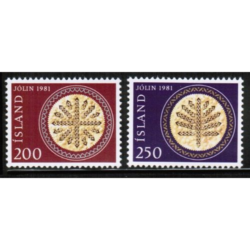 1981 Iceland - Christmas bread set of 2 - Sc# 550-1 Mint NH