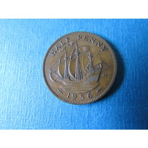 1956 QUEEN ELIZABETH II HALFPENNY FREE POST. (j) AAI