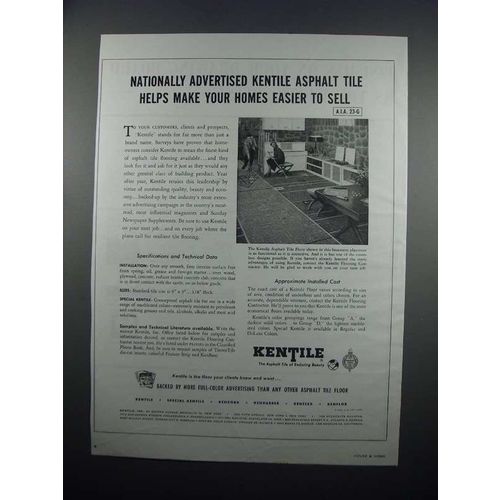 1954 Kentile Asphalt Tile Ad - Easier To Sell