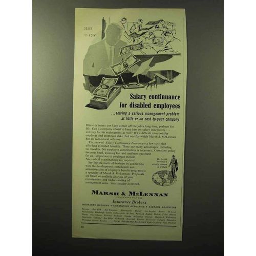 1964 Marsh & McLennan Insurance Ad - Disabled