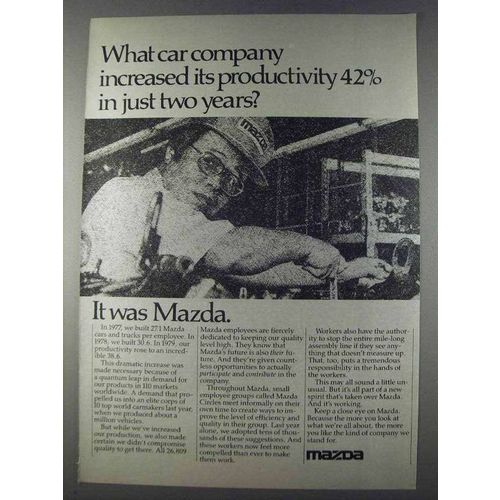 1980 Mazda Cars and Trucks Ad - Increased Productivity