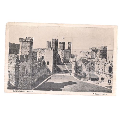 CARNARVON CASTLE, WALES used vintage postcard c.1910 =