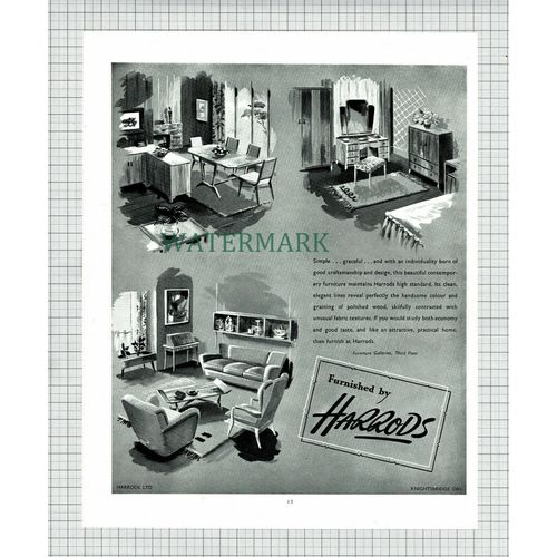 X1731) HARRODS ADVERT - c.1951 Cutting