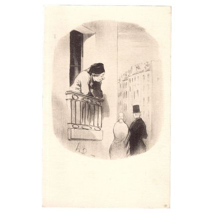 LITHOGRAPH by DAUMIER unused vintage postcard Washington Art Gallery (a) =
