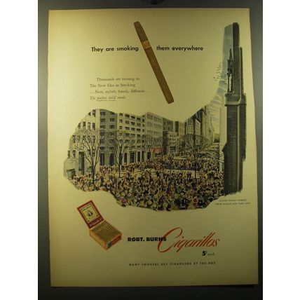 1950 Robt. Burns Cigarillos Ad - Easter Sunday Parade Fifth Avenue, New York