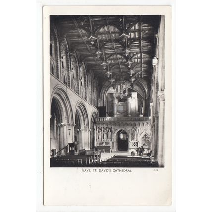 The Nave St David's Cathedral Postcard 1965 Pembrokeshire