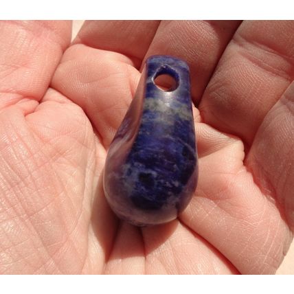 E Sodalite Tear Drop Thick Pendant 38mm 1.5 x 1 Inch Craft Jewelry Making
