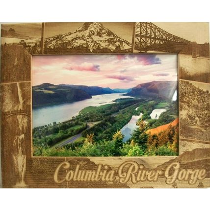 Columbia River Gorge Laser Engraved Wood Picture Frame (5 x 7)