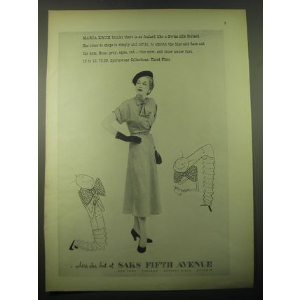1948 Saks Fifth Avenue Maria Krum dress Ad - thinks there is no foulard like