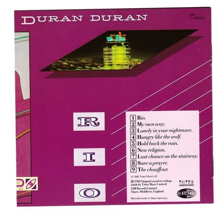 Duran Duran - West Germany CD - Rio - EMI CDP 7460032