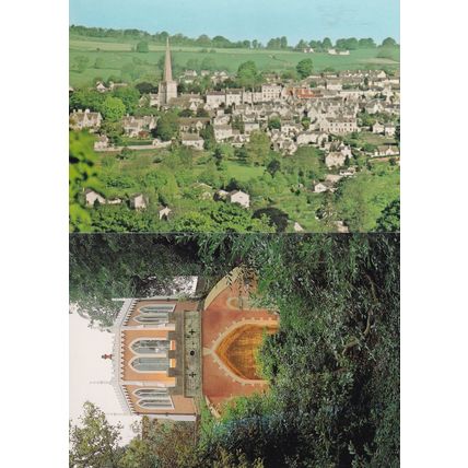 Painswick Eagle House Gloucester Aerial 2x Postcard