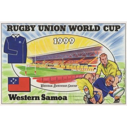 Western Samoa Samoan Team Rugby Union World Cup 1999 Postcard