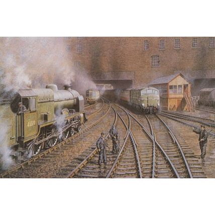 New Street Railway Station Birmingham in 1959 Painting Postcard