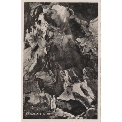 Curacao NWI Mother Child in Rocks Real Photo Old Postcard