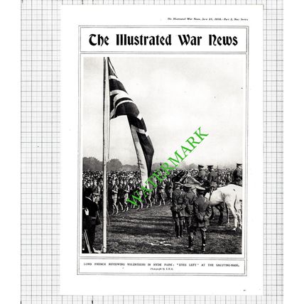 Lord French Hyde Park Volunteers Great War WW1 - 1916 Cutting