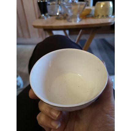 White Sugar Bowl Rose Design Gold Edge