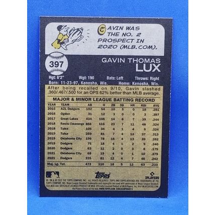2022 Topps Heritage #397 Gavin Lux
