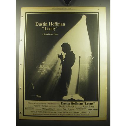 1974 Lenny Movie Ad - Dustin Hoffman Lenny A Bob Fosse Film