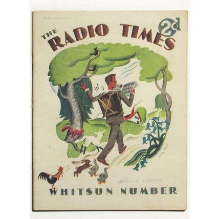 Radio Times Whitsun 1934 Pipe Smoking Sheet Music Camper Postcard