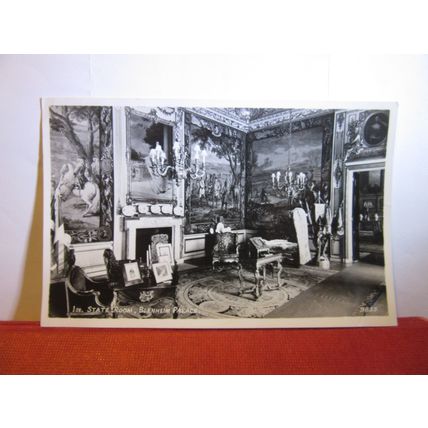 1st STATE ROOM, BLENHEIM PALACE, OXFORDSHIRE vintage used postcard RP 1953 pm =
