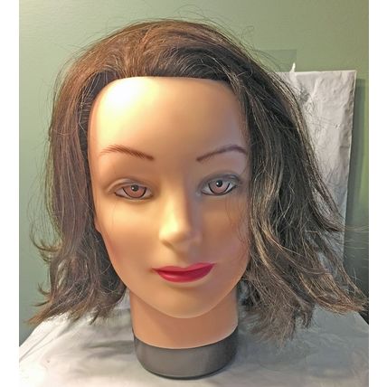 Manikin mannequin head Hair Styling/training 100% Human Hair Brown