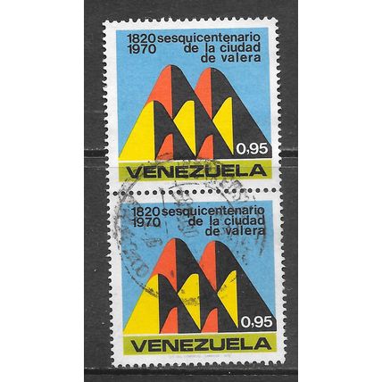 VENEZUELA 1970 150 YEARS HILLS ART CIUDAD de VALERA ABSTRACT ART city found PAIR