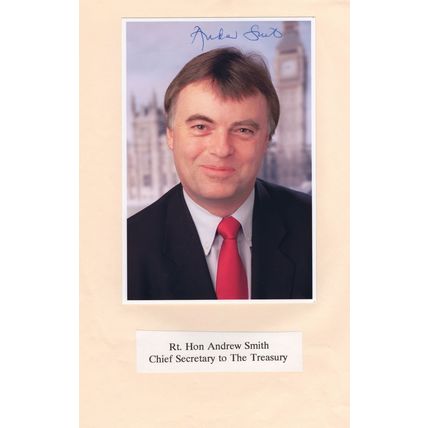 Andrew Smith Labour MP Treasury Secretary Large Hand Signed Photo