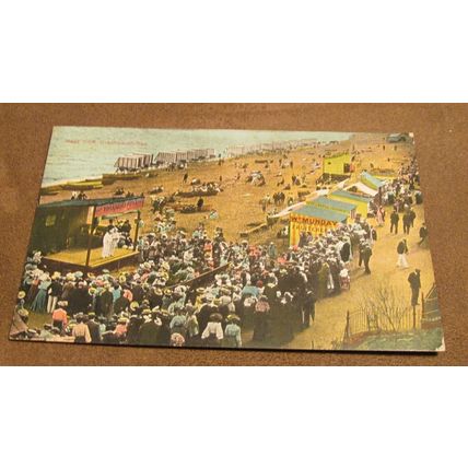 1907 fr postcard -Stalls & Beach Huts - Clacton on sea, Essex
