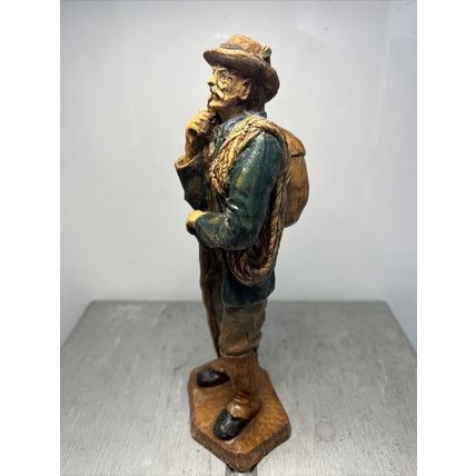 Old Man with Smoke Pipe Vintage Figurine Collectable.