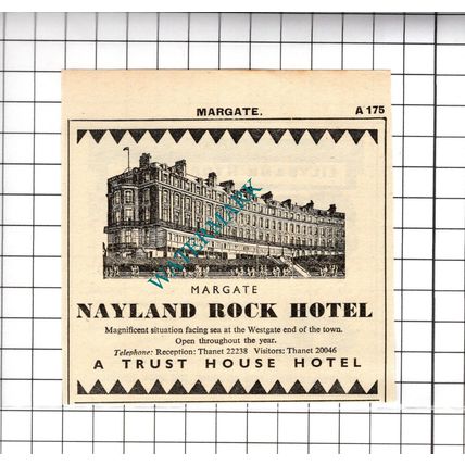 Nayland Rock Hotel Margate / Lilybank Hydro Matlock Small Advert - 1958 Cutting