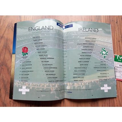 2006 England vs Ireland Six Nations Programme & Ticket, Twickenham, Rugby Union