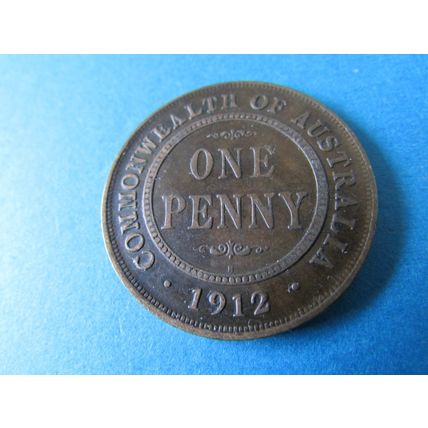 1912H GEORGE V COMMONWEALTH OF AUSTRALIA ONE PENNY FREE POST (ebaa)