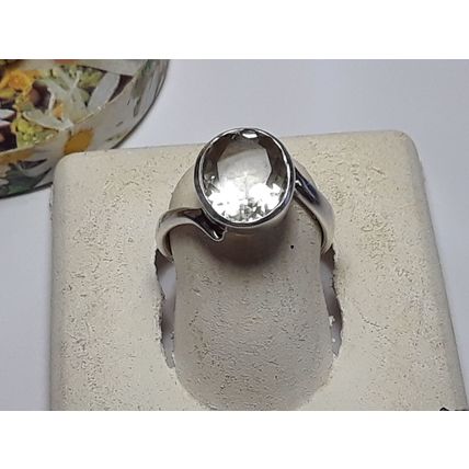 3.25ct Oval Natural light color Peridot Bezel Sterling Silver offset Ring#20071