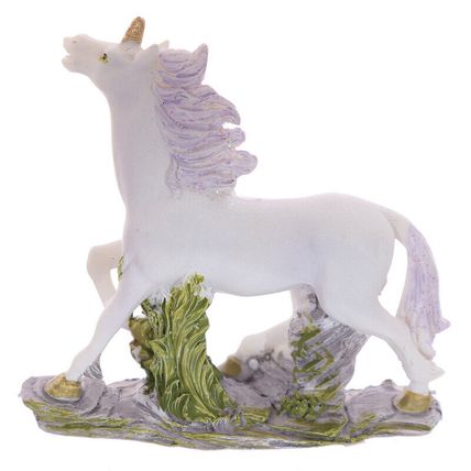 Small Unicorn on Rocks Miniature Figurine Ornament Purple Pink - 4 Designs