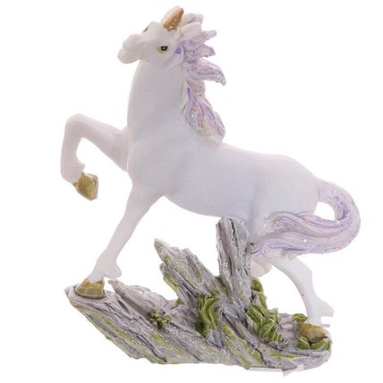 Small Unicorn on Rocks Miniature Figurine Ornament Purple Pink - 4 Designs