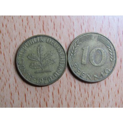 1970f 10 Pfennig Germany Coin